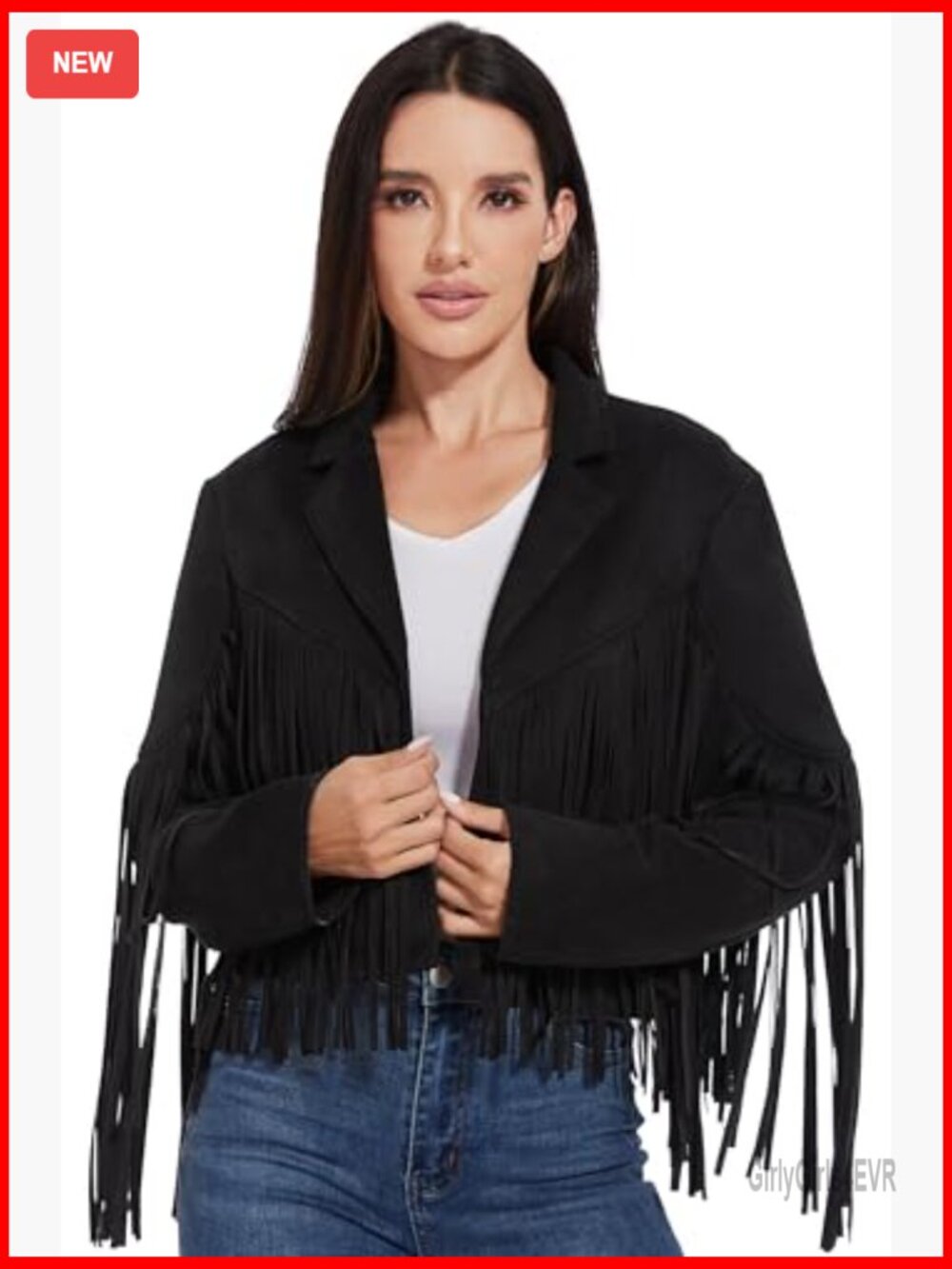 Fringe Leather Jacket Western Cropped Coat Women's S-XXL Suede - Picture 2 of 7